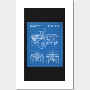 ATV Quad Bike Patent - Off-Roader Motorsports Fan Art - Blueprint Posters and Art